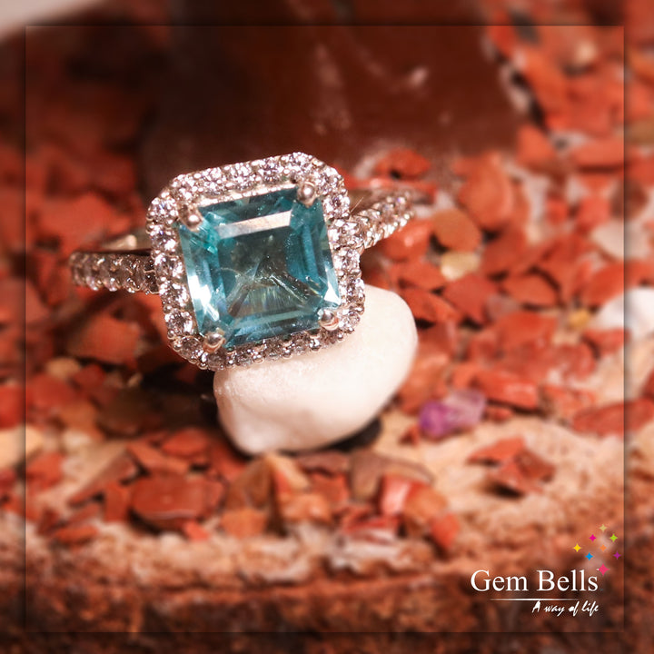 Asscher Ring (Aqua Blue)