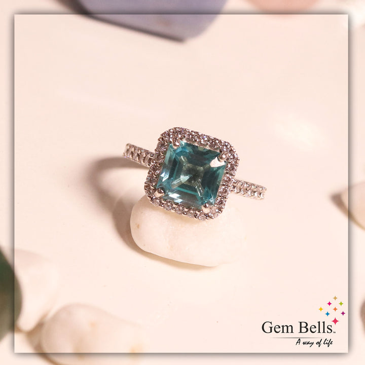 Asscher Ring (Aqua Blue)