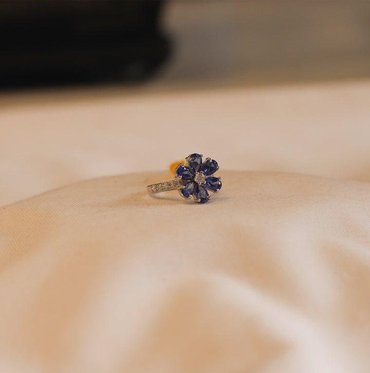 The Six Petal Blue Ring