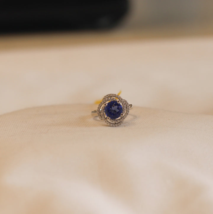 Spiral Blue Ring