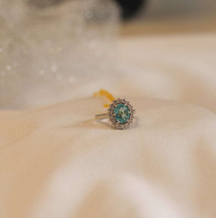 Cubic Zirconia Ring (Aqua Blue)