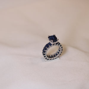 Emerald Cut Ring (Blue)