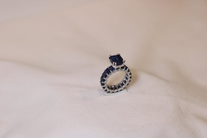 Emerald Cut Ring (Blue)