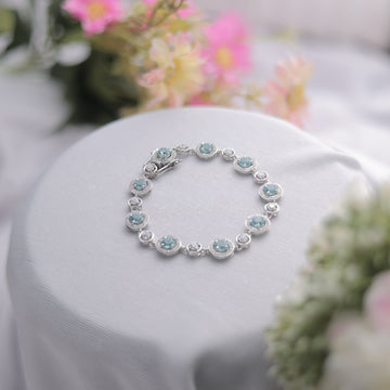 A Round Lab-Grown Stone Bracelet with stunning Swarovski diamonds.
