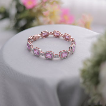 A Pink Princess Bracelet with Swarovski diamond accents.