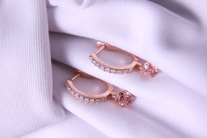 Hoop Dangling Earrings (Peach)