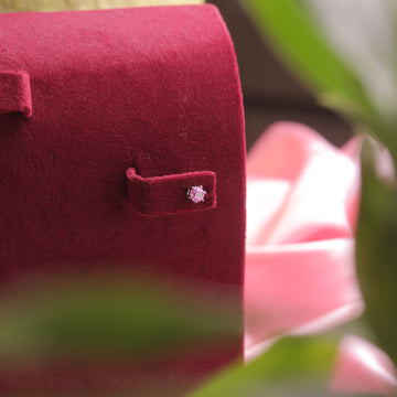  Dark Pink Sterling Silver Stud Earrings