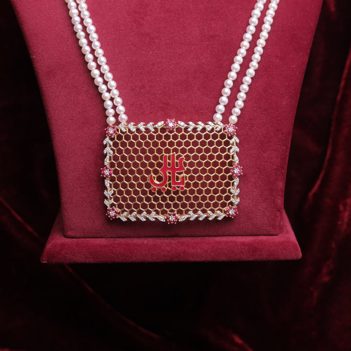 Red stone with Swarovski Diamond Takhti