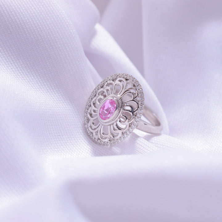 Oval Cut Pink Ring