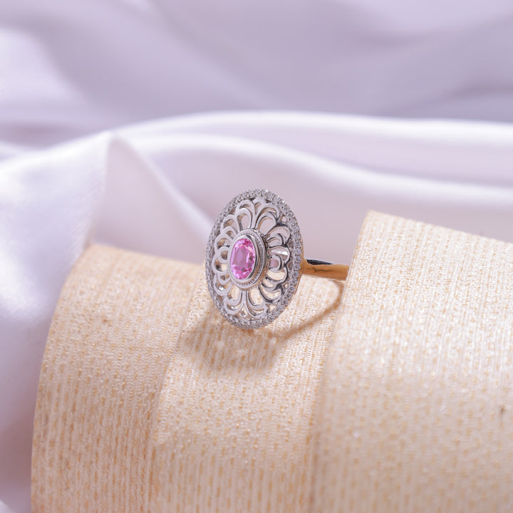 Oval Cut Pink Ring