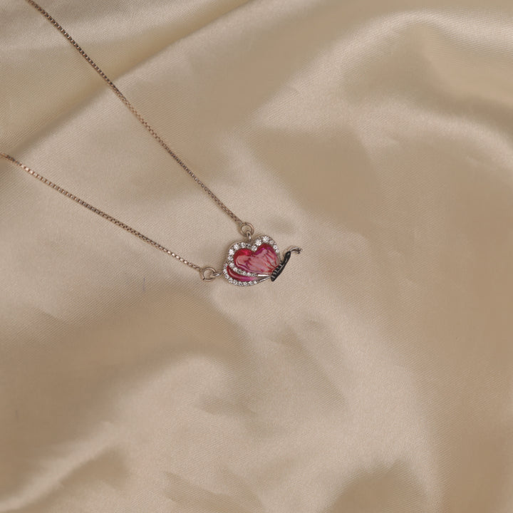 Pink butterfly pendant