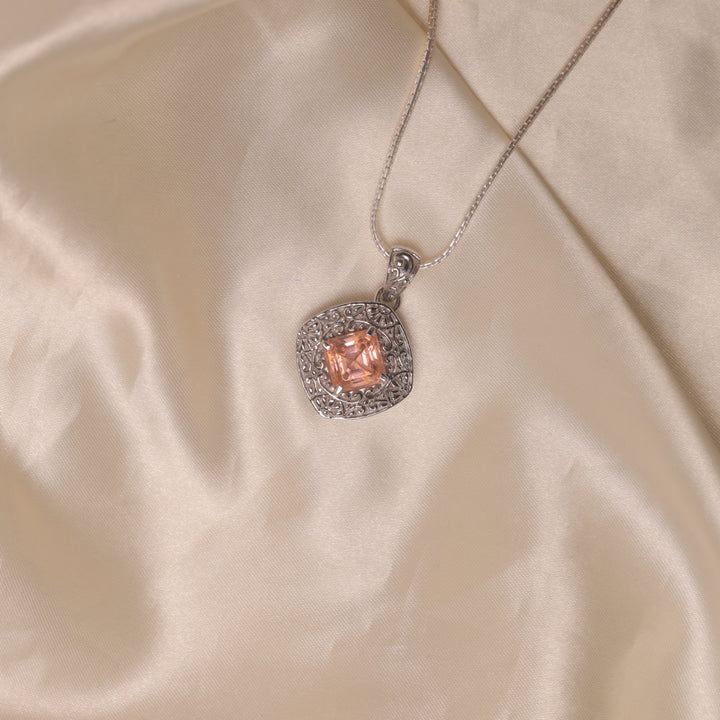 Sterling Silver Elegant Pendant (Peach)