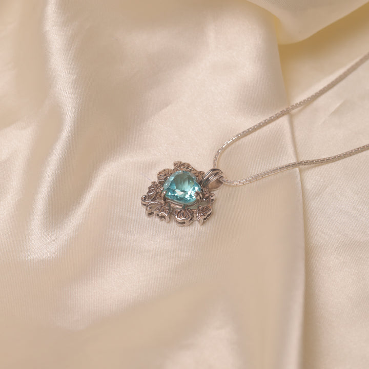 Royal Heart Pendant (Aqua Blue)