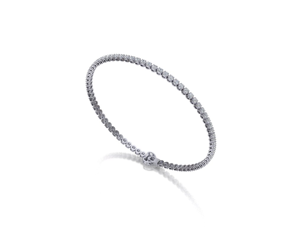 Pave 925 Sterling Silver Baguette Tennis Bracelet | Wanderlust + Co